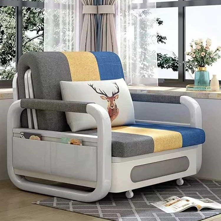 Pillow Included Sofa Futon Square Arms Convertible Sofa with Storage