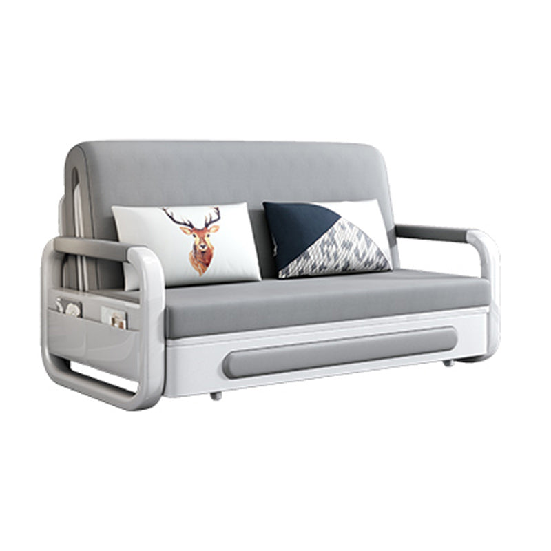 Pillow Included Sofa Futon Square Arms Convertible Sofa with Storage