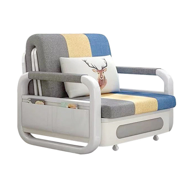 Pillow Included Sofa Futon Square Arms Convertible Sofa with Storage