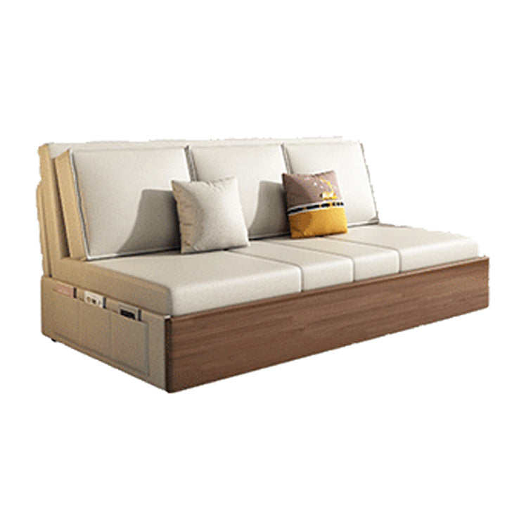Cushion Back Sofa Futon Armless Convertible Sofa with Storage