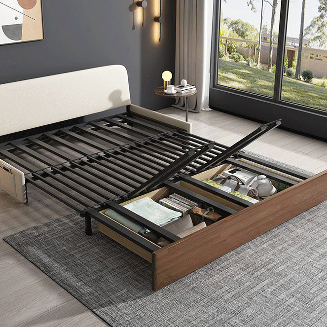 Cushion Back Sofa Futon Armless Convertible Sofa with Storage