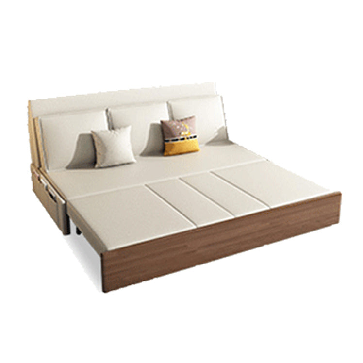 Cushion Back Sofa Futon Armless Convertible Sofa with Storage