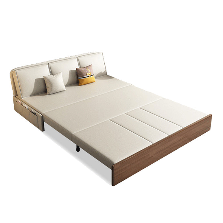 Cushion Back Sofa Futon Armless Convertible Sofa with Storage