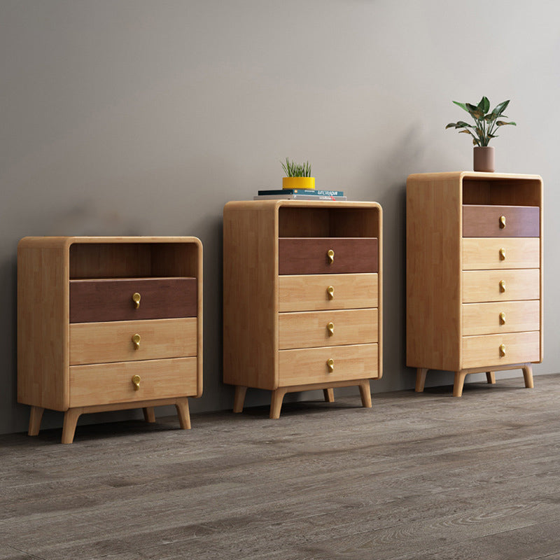 Modern Chest Rectangle with Drawer Solid Wood Squared Legs Accent Chest