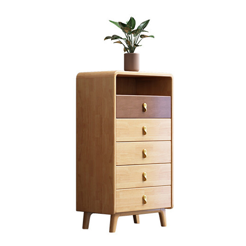 Modern Chest Rectangle with Drawer Solid Wood Squared Legs Accent Chest