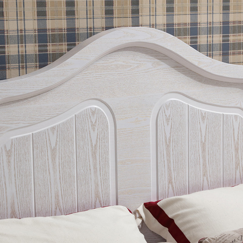 Victorian White Standard Bed in Solid Wood with Panel Headboard