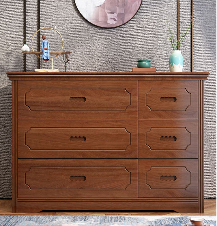 Mid-Century Chest Modern Solid Wood 6 - Drawer Standard Accent Chest
