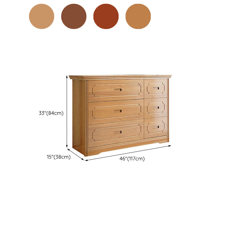 Mid-Century Chest Modern Solid Wood 6 - Drawer Standard Accent Chest
