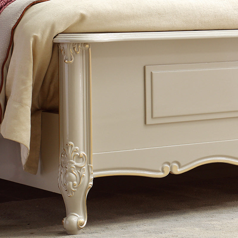 Victorian Style Wood Bed Frame Upholstered Tufted Standard Bed with Nailhead