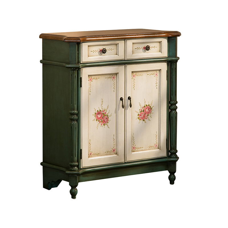 33.07" Tall Wood 2 - Drawer Cabinet 2 Door Accent Cabinet - Wood