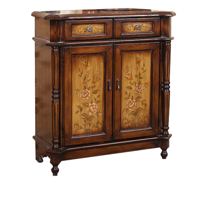 33.07" Tall Wood 2 - Drawer Cabinet 2 Door Accent Cabinet - Wood