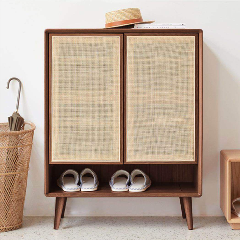 Contemporary Cabinet Rectangle Pine 2 Doors Pendant Pulls Accent Cabinet