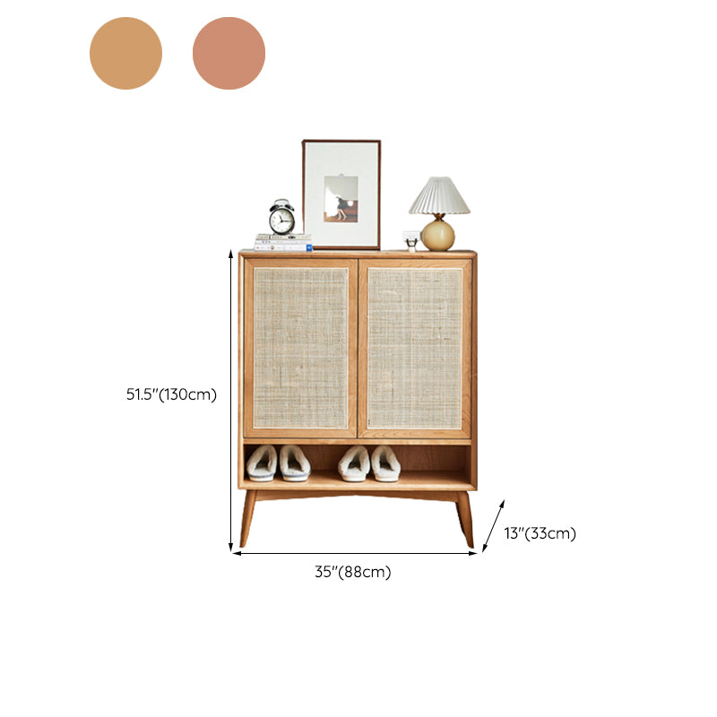Contemporary Cabinet Rectangle Pine 2 Doors Pendant Pulls Accent Cabinet