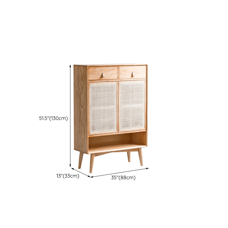 Contemporary Cabinet Rectangle Pine 2 Doors Pendant Pulls Accent Cabinet