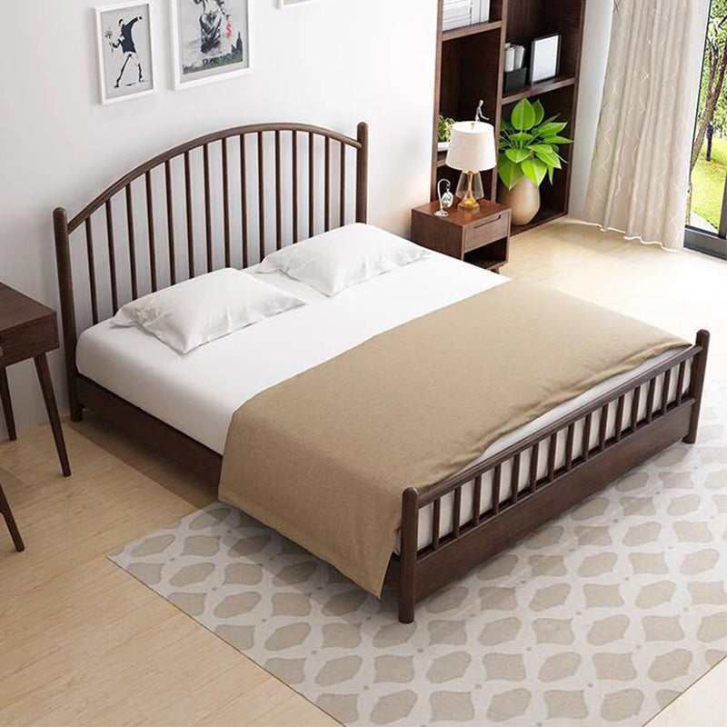 Northern European Wood Slat Bed Frame With Headboard and Footboard