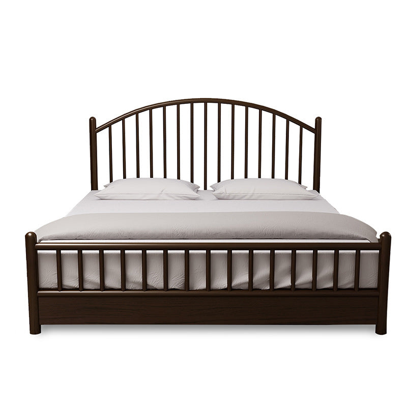 Northern European Wood Slat Bed Frame With Headboard and Footboard