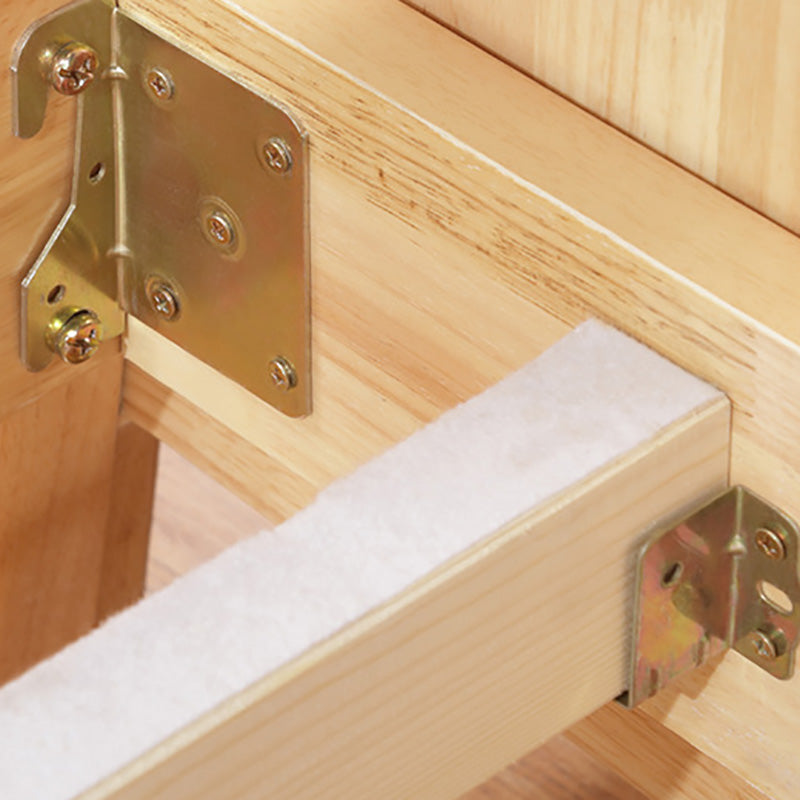 Scandinavian Rubberwood Queen & King Panel Bed Low Bed Frame with Headboard