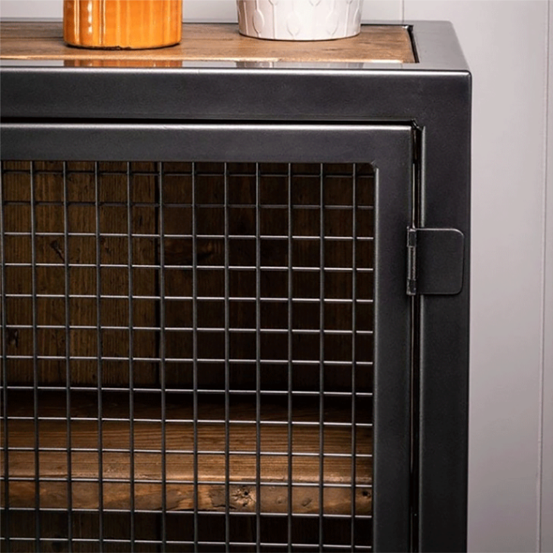Industrial Cabinet Distressed Wood With Doors Bar Pulls Rectangle Accent Cabinet