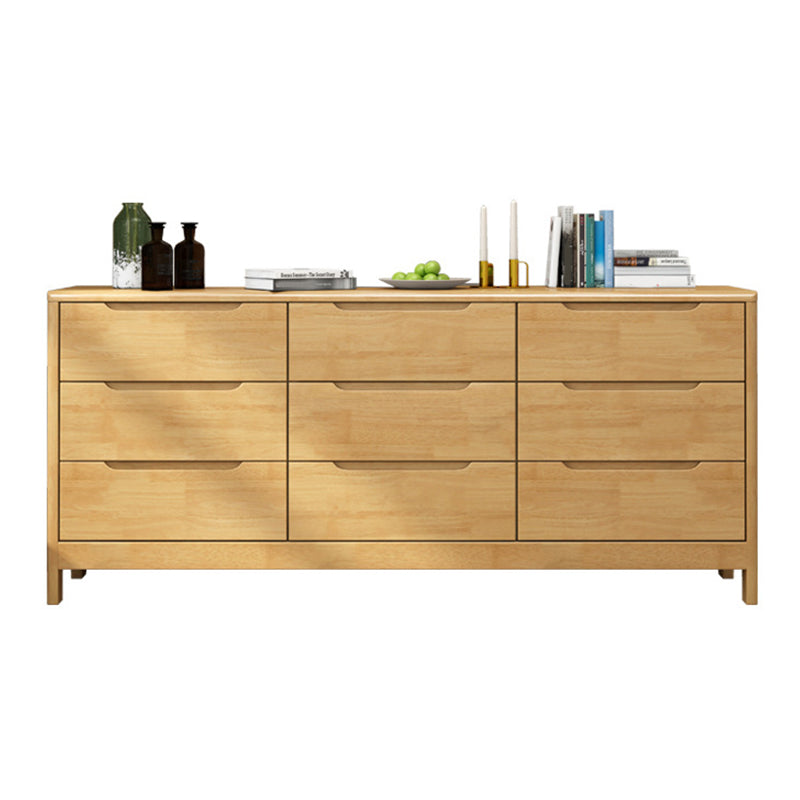 Mid-Century Modern Chest Squared Legs with Drawer Solid Wood Accent Chest