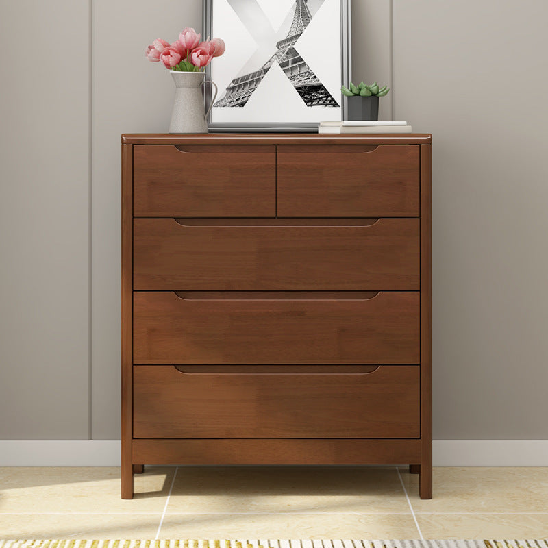 Mid-Century Modern Chest Squared Legs with Drawer Solid Wood Accent Chest