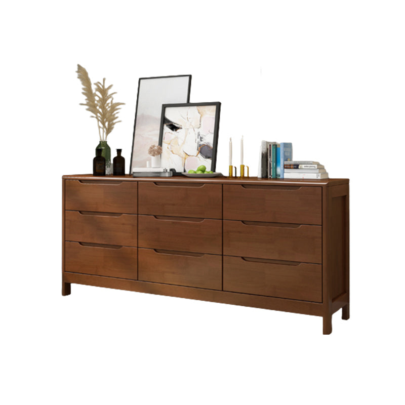 Mid-Century Modern Chest Squared Legs with Drawer Solid Wood Accent Chest