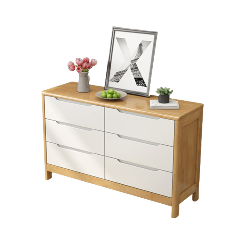 Mid-Century Modern Chest Squared Legs with Drawer Solid Wood Accent Chest