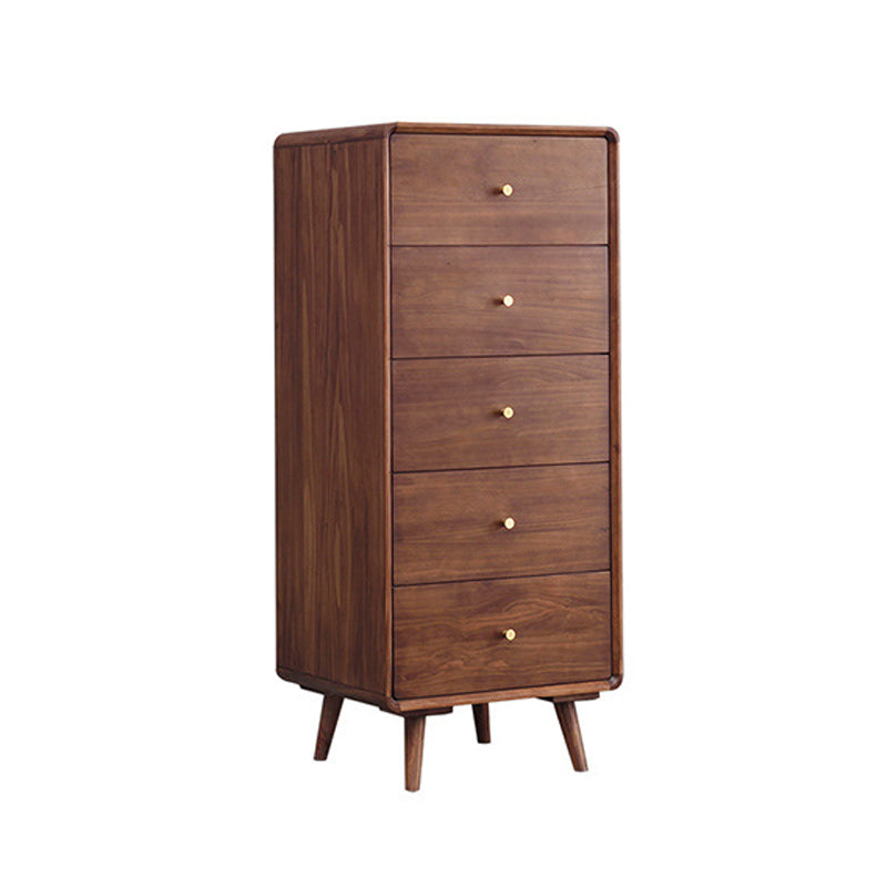 Mid-Century Modern Chest Pine Wood Drawer Knobs Rectangle Accent Chest