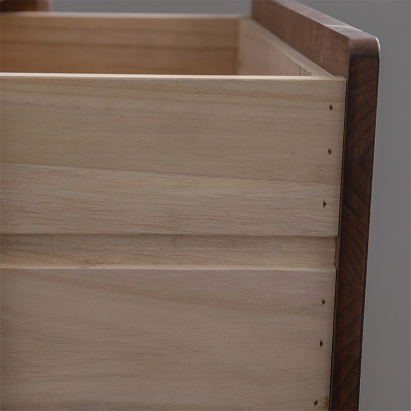 Mid-Century Modern Chest Pine Wood Drawer Knobs Rectangle Accent Chest