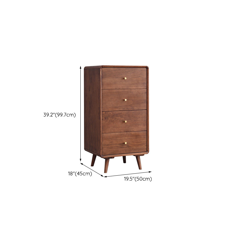 Mid-Century Modern Chest Pine Wood Drawer Knobs Rectangle Accent Chest