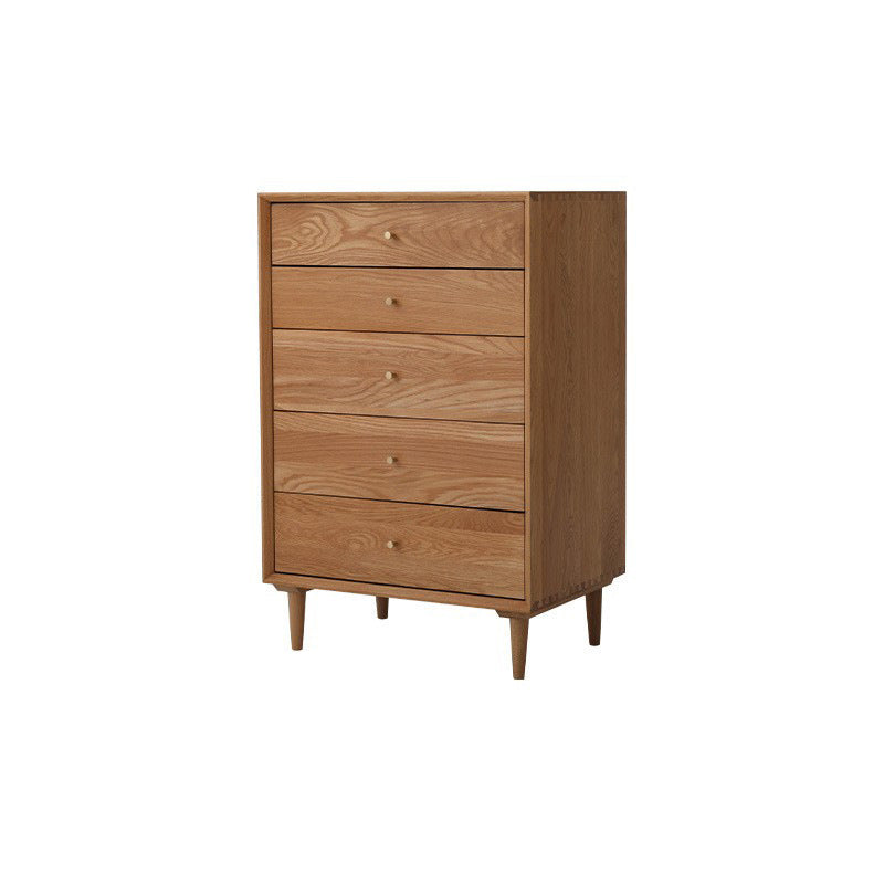 Contemporary Chest 5 - Drawer Solid Wood Knobs Straight Legs Accent Chest
