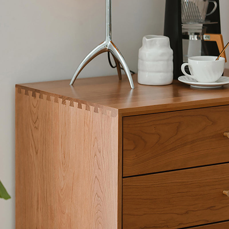 Contemporary Chest 5 - Drawer Solid Wood Knobs Straight Legs Accent Chest