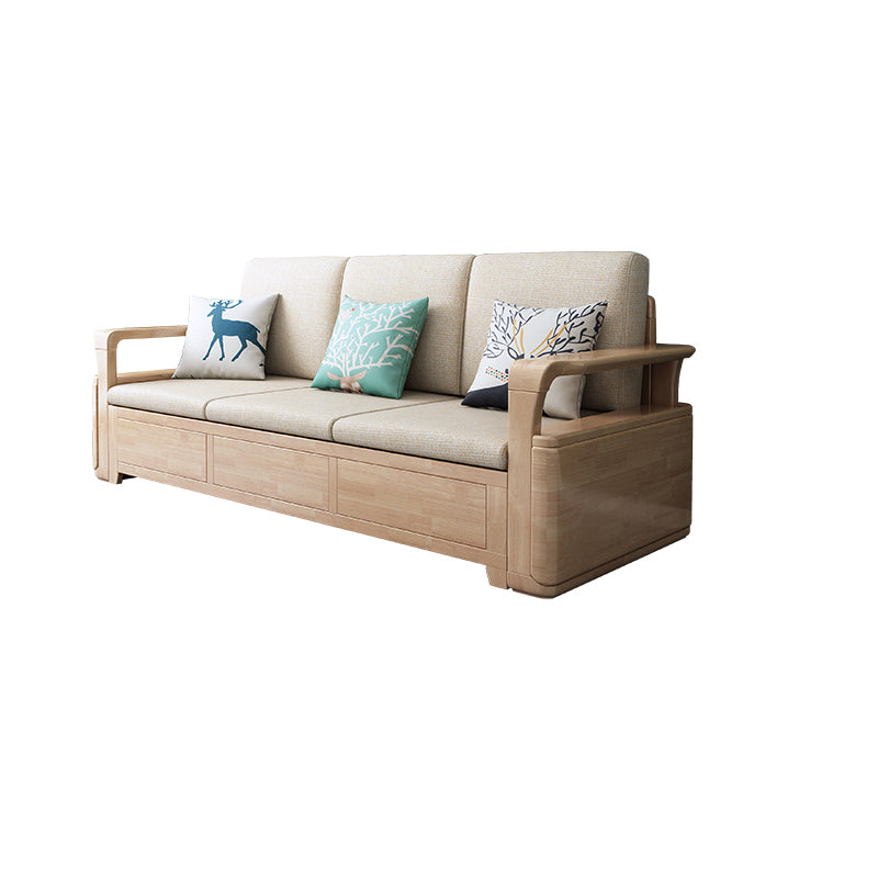 24"H Scandinavian Sectional Sofa Storage Cream Fabric Sectional