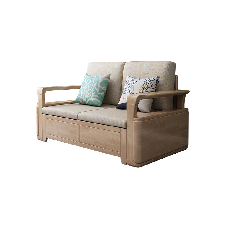 24"H Scandinavian Sectional Sofa Storage Cream Fabric Sectional