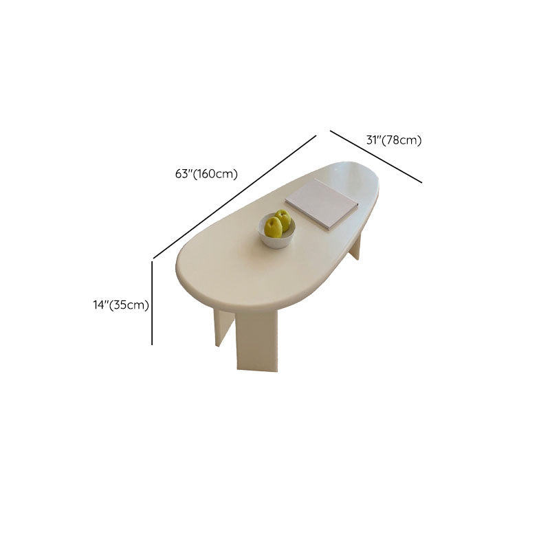 Contemporary Beige Coffee Table with 3 Legs in Wood Coffee Cocktail Table
