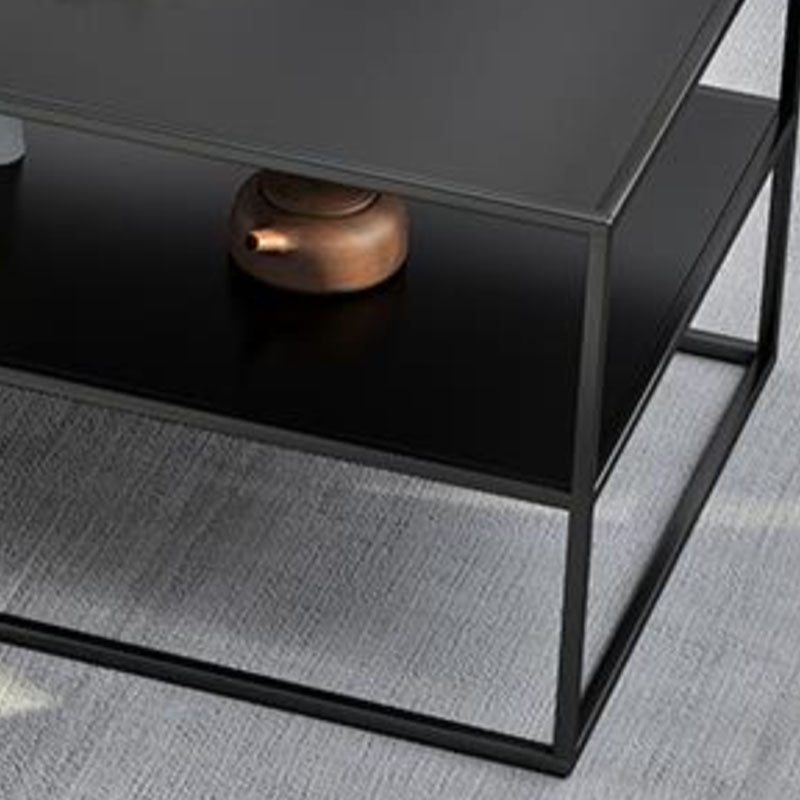 19.68" Tall Rectangle Top Coffee Table Metal Frame Base Cocktail Table