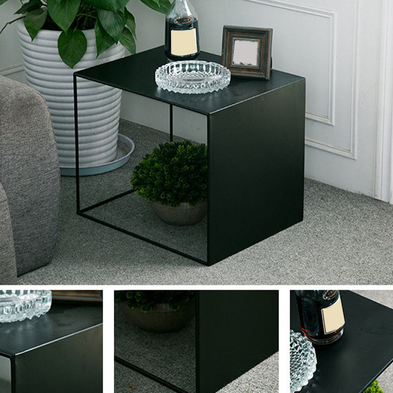 Mid-Century Modern Coffee Table in Black Iron Cocktail Table