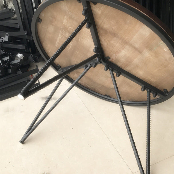 Round Solid Wood Coffee Table 3 Legs Coffee Cocktail Table, 17.71" High