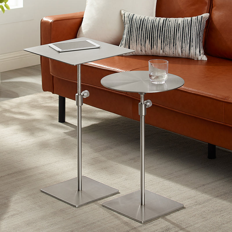 Stainless Steel Pedestal Cocktail Table Round/ Square Top Coffee Table