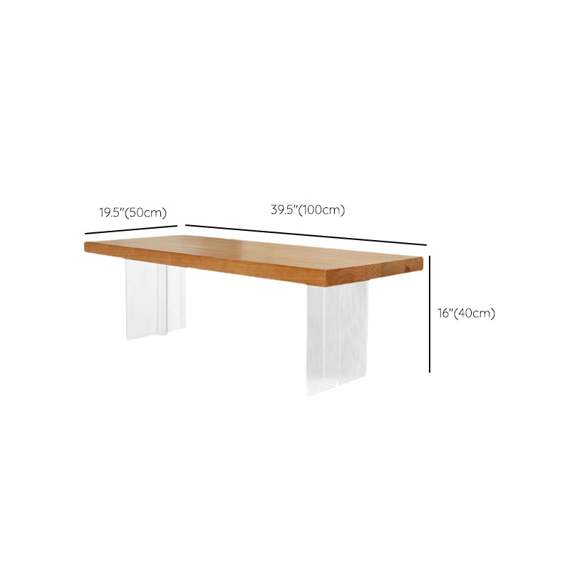 Scandinavian Coffee Table with Solid Wood Top and Acrylic Base