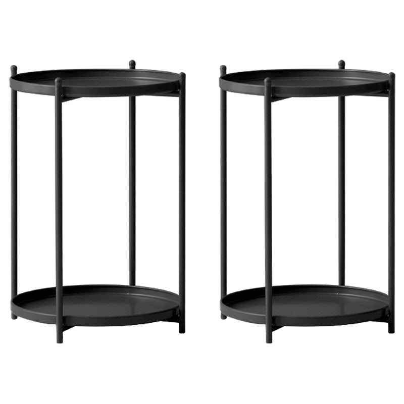 Mid-Century Round Tray Top Side End Table 4 Legs Side Side Table