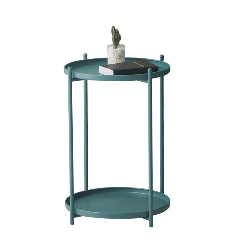 Mid-Century Round Tray Top Side End Table 4 Legs Side Side Table