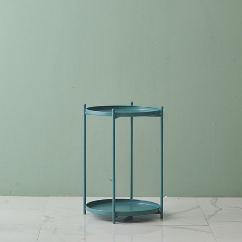 Mid-Century Round Tray Top Side End Table 4 Legs Side Side Table