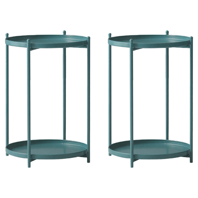 Mid-Century Round Tray Top Side End Table 4 Legs Side Side Table