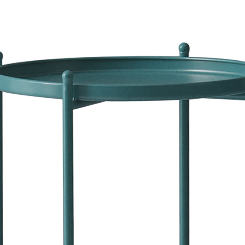 Mid-Century Round Tray Top Side End Table 4 Legs Side Side Table