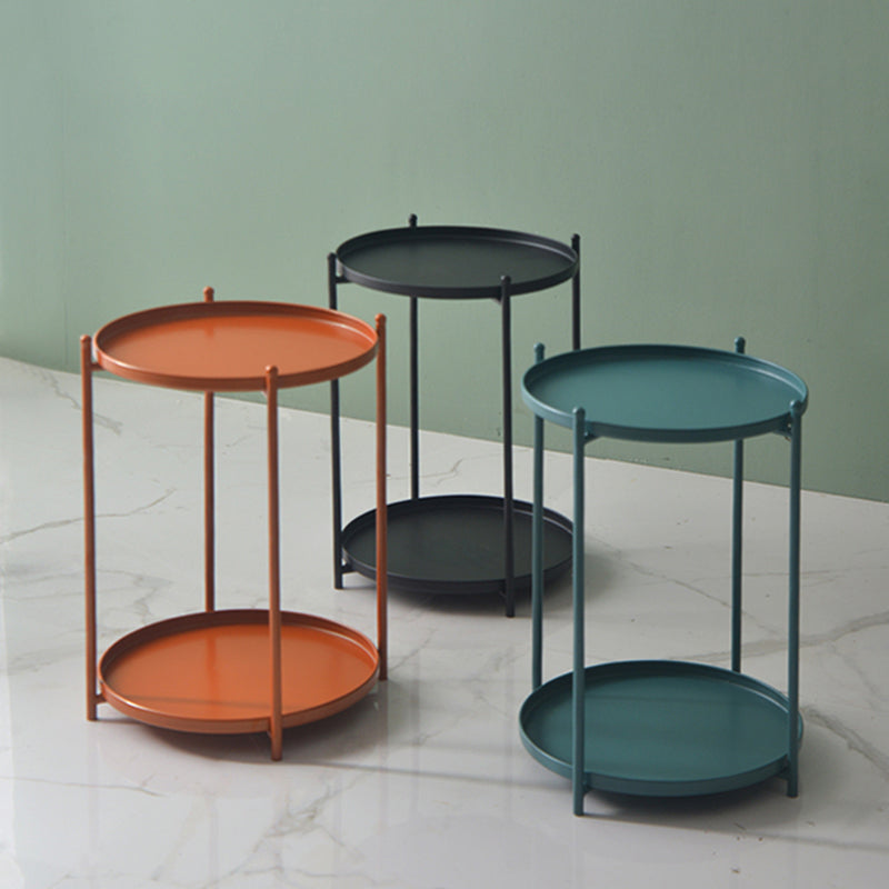 Mid-Century Round Tray Top Side End Table 4 Legs Side Side Table