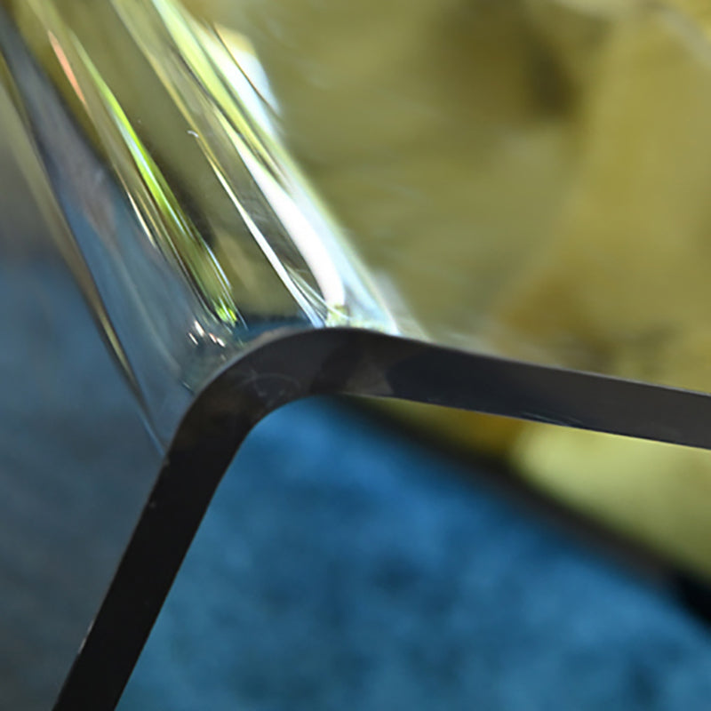 Modern Rectangular Glass Side End Table Sled Side Table for Living Room