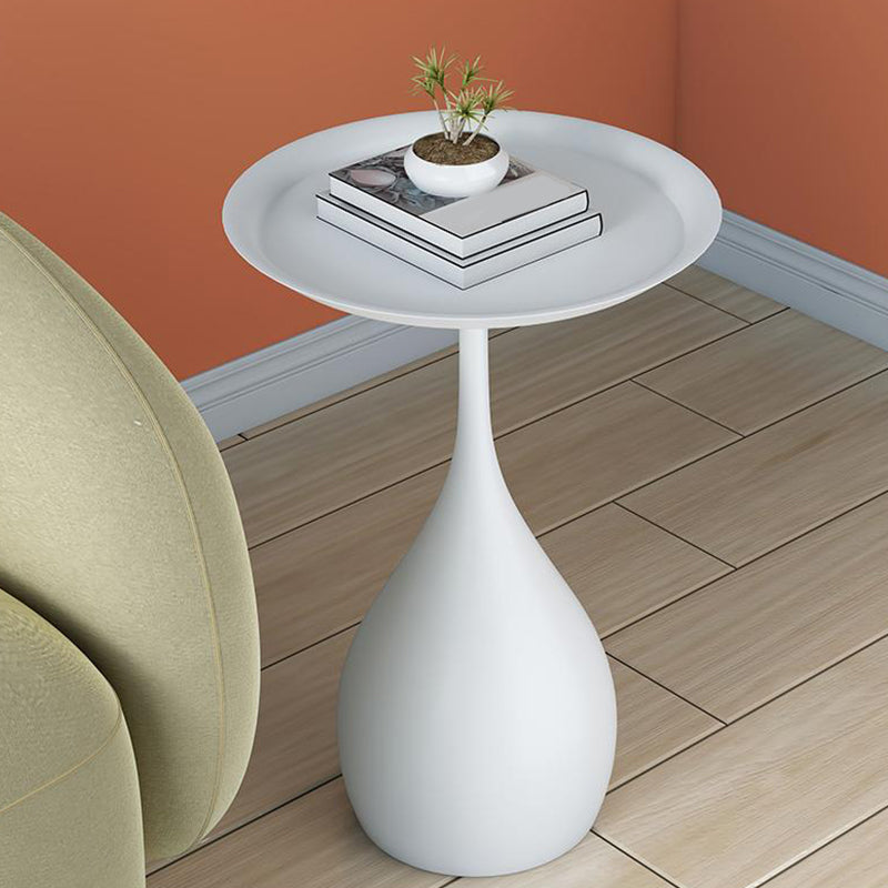 Contemporary End Table Metal Pedestal Round Living Room Side Table