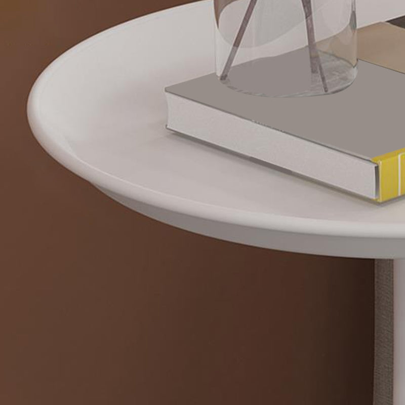 Contemporary End Table Metal Pedestal Round Living Room Side Table