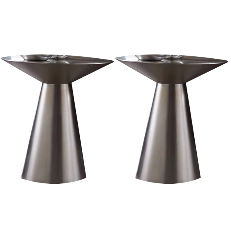 Mid-Century Side Table Metal Round Pedestal Living Room End Table