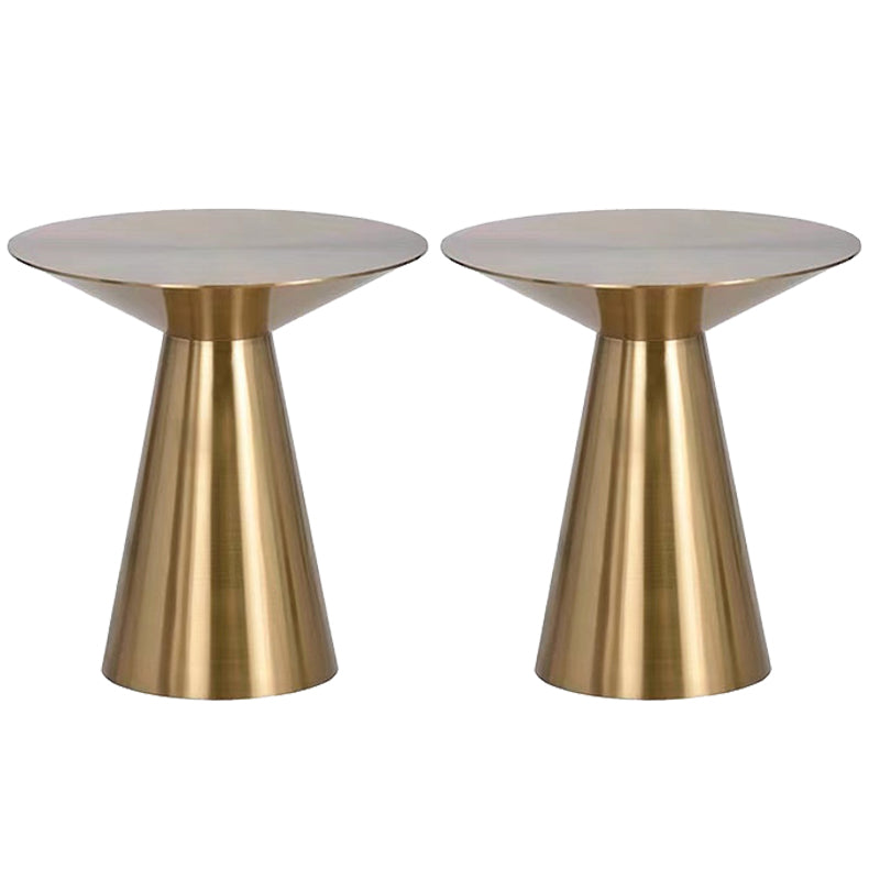 Mid-Century Side Table Metal Round Pedestal Living Room End Table